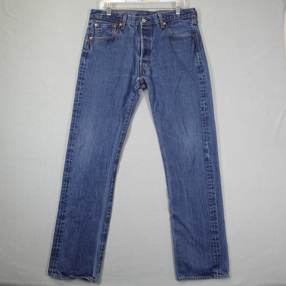 Levi's 501 Jeans Mens 36x36 Blue Original Fit Straight Leg Denim Pants Casual